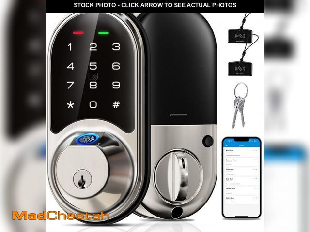 Lot 74-12443904 - Veise RZ07 Smart Lock, Fingerprint Door Lock, 7-in-1 Keyless Entry with App Control, Electronic Touc...
