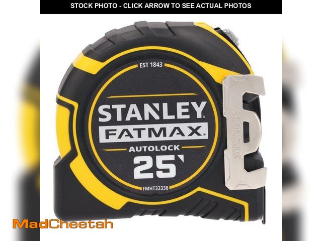 Lot 74-14389383 - *DIRTY/MISSING CLIP* Stanley FATMAX 25 ft. x 1-1/4 in. Auto Lock Tape Measure *DIRTY/MISSING CLIP* -...
