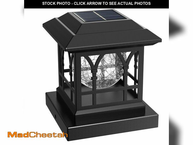 Lot 74-12697870 - AEYANZZ Fence Post Solar Lights, Crackle Glass Solar Post Cap Lights, 20 Lumens, Warm White &amp; RG...