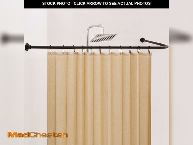 Lot 74-12710876 - Crkmire Corner Shower Curtain Rod, [24"-53"] x [24"-53"] Adjustable L Shaped Shower Rod No-Sagging 3...