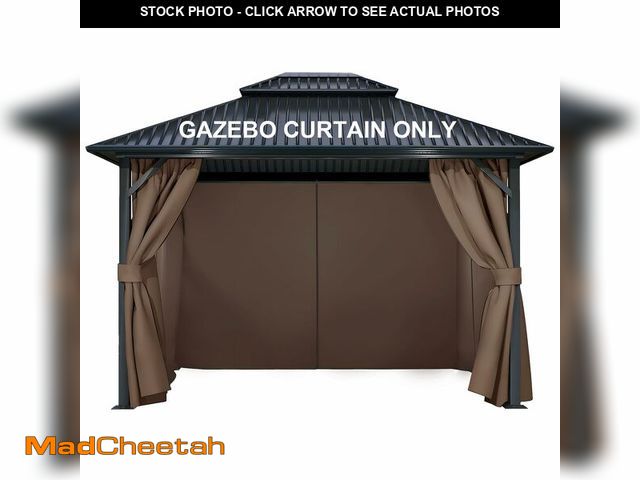 Lot 74-14351619 - COWVIE 4-Panel 10' x 12' Gazebo Replacement Curtains, Patio Privacy Sidewalls with Double Zipper, Re...