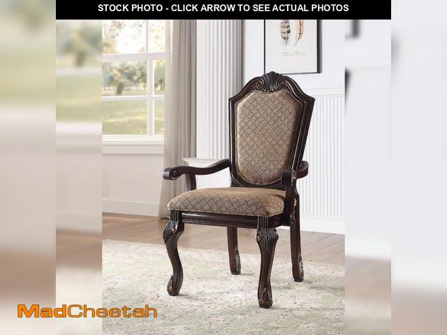 Lot 74-12517627 - Acme Furniture Chateau De Ville/Espresso Fabric Arm Chair (Set of 2) - UNUSED