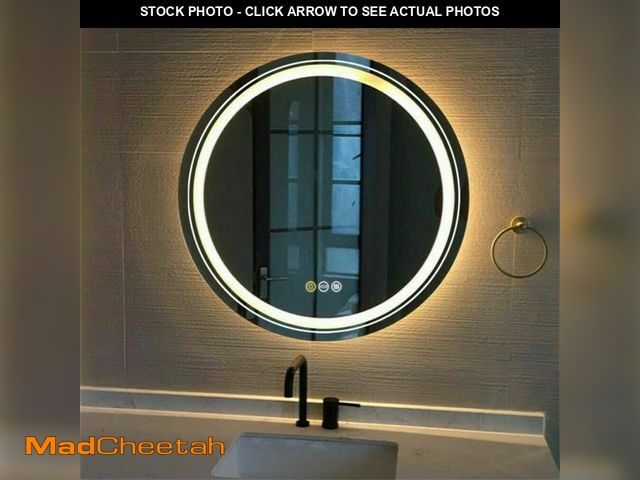 Lot 74-12471633 - Wisfor 24 in. W x 24 in. H Large Round Frameless Light Dimmable Backlit Dual Front LED Wall Bathroom...