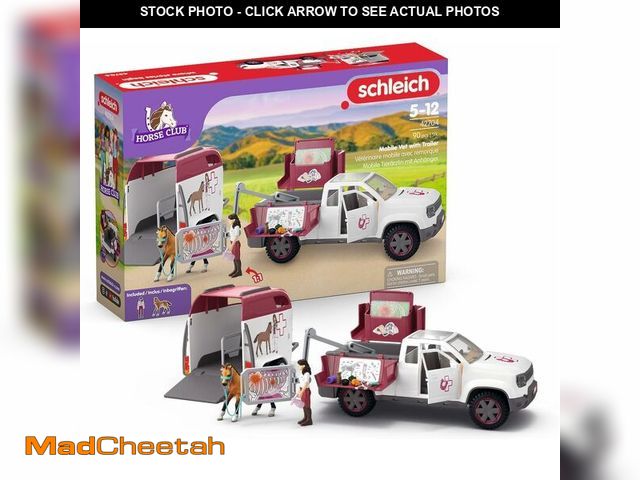 Lot 74-14307824 - Schleich Horse Club - 90 PC Mobile Vet with Trailer Playset - Includes Toy Horse Figurine, Poseable ...