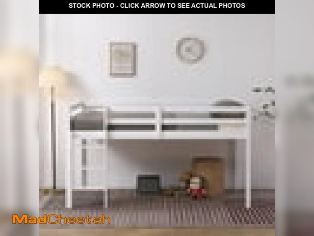 Lot 74-12478884 - FCH Zimtown Twin Size Loft Bed With Stairs Wood Low Sturdy Loft Bed For Kids Bedroom White - UNUSED