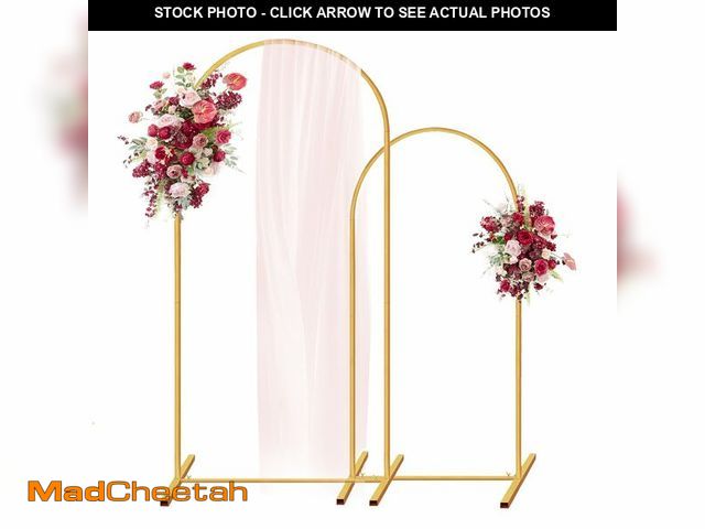 Lot 74-14337093 - Metal Arch Backdrop Stand Set of 2 (7.2FT/6FT), Wedding Arch Stand Gold Backdrop Arch Stand, Wedding...