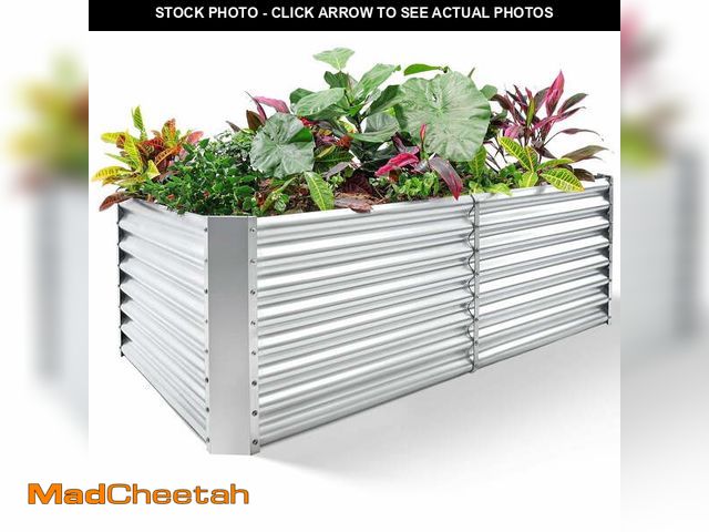 Lot 74-14070591 - Land Guard 8x4x2ft Raised Rectangle Garden Beds Outdoor,Galvanized Metal Planter Box for Vegetables,...