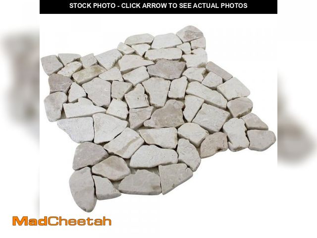 Lot 74-12519341 - 3 -CASES 12 in. x 12 in. White Stone Mosaic Pebble Floor and Wall Tile (5.0 sq. ft. / case) 15.0 SQ....