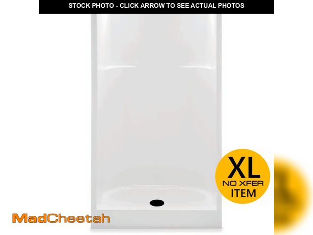 Lot 74-12868993 - Aquatic Everyday AcryLX 36 in. L x 36 in. W x 72 in. H Alcove Shower Wall Stall/Kit and Pan with Cen...