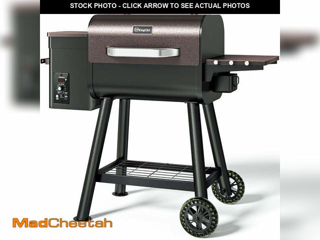 Lot 74-13030163 - KingChii Pellet Grill Smoker with Side Shelf, 456 SQ.IN Grill with PID Temperature Control for Outdo...