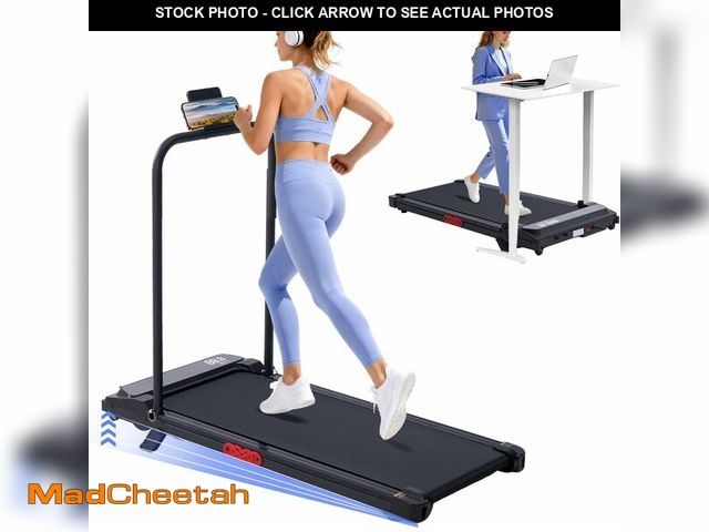 Lot 74-13073673 - Electric Treadmills for Home with Incline, Walking Pad Treadmill with Handle Bar, 0.6-7.6MPH Portabl...