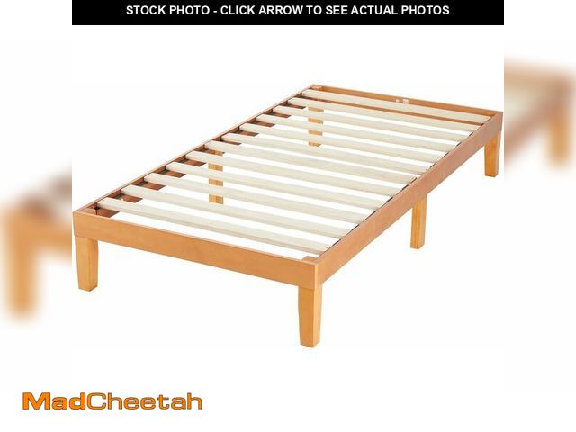 Lot 74-12895104 - (MISSING HARDWARE) Simple Deluxe Twin Size Wood Bed Frame, 12 Inch Wooden Platform Bed with Support ...