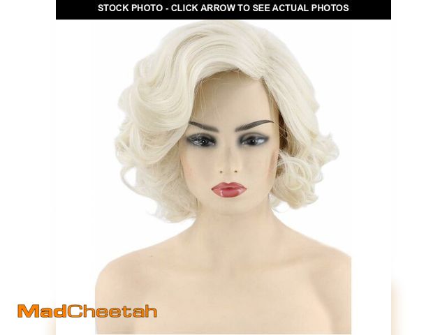 Lot 74-13549376 - Topcosplay Women Wigs Platinum Blonde Wig Short Curly Halloween Costume Cosplay Wig - UNUSED