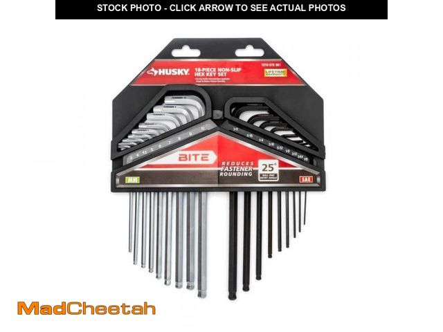 Lot 74-12086492 - Husky BITE SAE/Metric Non-Slip Hex Key Set(MISSING 4 PIECES)  - USED