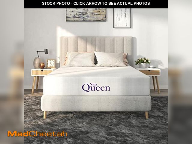 Lot 74-12284854 - NapQueen 8 Inch Queen Size Mattress, Bamboo Charcoal Memory Foam Mattress, Bed in a Box, White - UNU...