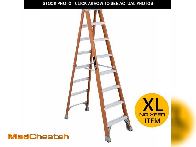 Lot 74-13790794 - Louisville Ladder FS1508 Ladder, 8-Foot, Orange - USED