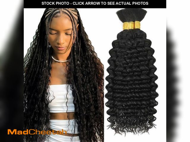 Lot 74-13621213 - 32 32 32 Inch Boho Hair for Braiding Deep Wave Bulk Braiding Hair Deep Curly Human Braiding Hair Ext...