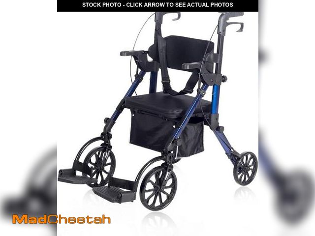 Lot 74-12367459 - Elenker 2 in 1 Rollator Walker &amp; Transport Chair, Folding Wheelchair Rolling Mobility Walking Ai...