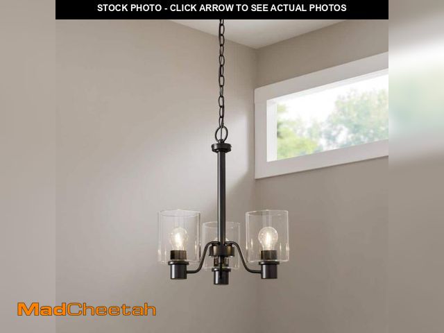 Lot 74-12410254 - Hampton Bay Castleford 3-Light Oil Rubbed Bronze Transitional Classic Chandelier for Dining Areas wi...
