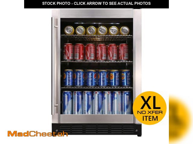 Lot 74-13129622 - Magic Chef Beverage 23.4 in. 154 (12 oz.) Can Beverage Cooler, Stainless Steel - UNUSED