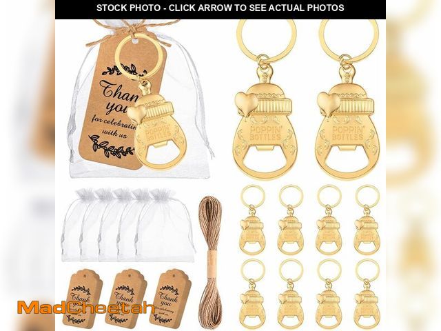 Lot 74-14205589 - 50Pcs Popping Bottle Openers Keychain Baby Shower Party Favors for Guests Bottle Opener Return Gift ...