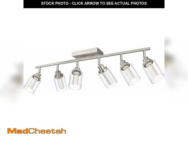 Lot 74-14348006 - MELUCEE 5-Color Temperature 6 Light LED Track Lighting Kit, LED Track Lighting Fixtures Brushed Nick...