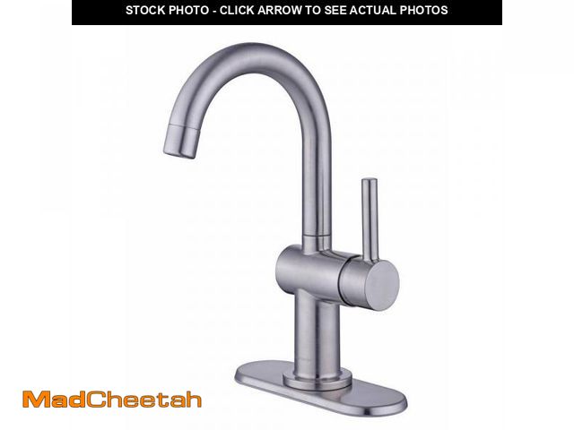 Lot 74-12517809 - Glacier Bay Dorind Single Hole Single-Handle Deck Mount High-Arc Bathroom Faucet in Brushed Nickel -...