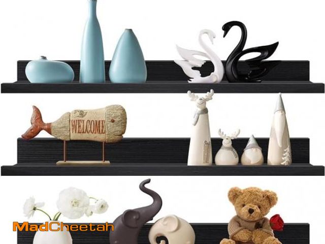 Lot 74-12514834 - Giftgarden 36 inch Floating Shelves Set of 3, Wall Mounted Picture Ledge Shelf for Home, Office, Bed...