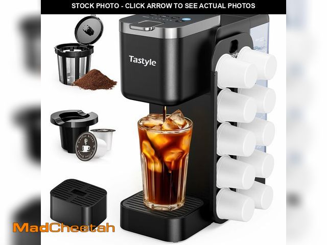 Lot 74-14214120 - Tastyle Hot &amp; Iced Coffee Maker with Magnetic K-Pod Organizer (Pods Not Included), Stores 10 Pod...