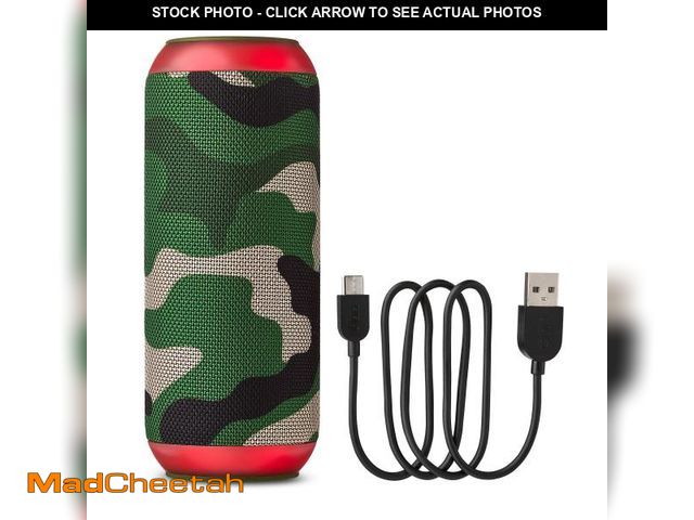 Lot 74-12527321 - onn Large Rugged Speaker with Bluetooth Wireless Technology and LED Lighting, Camo - UNUSED