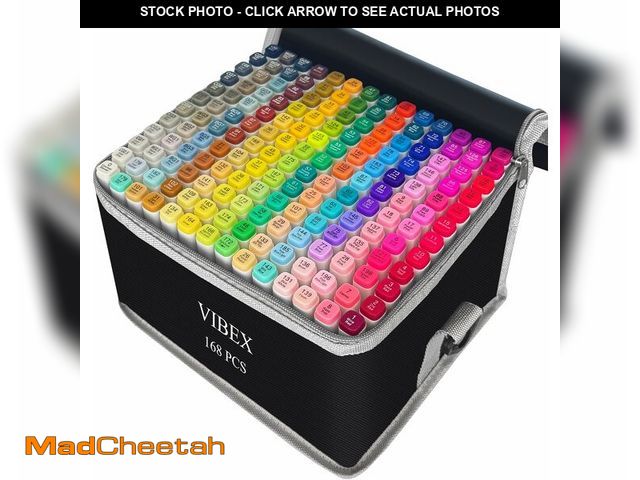 Lot 74-14066039 - VIBEX 168 Colors Alcohol Markers with Base Dual Tip Drawing Markers for Adult and Kids Comics Colori...