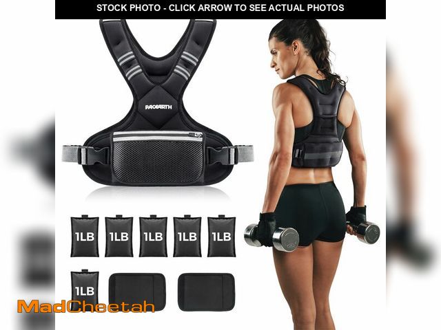 Lot 74-14377608 - Adjustable Weighted Vest PACEARTH Ironsand Weight Vest with Six 1-Pound Adjustable Weights, 4-10 lbs...