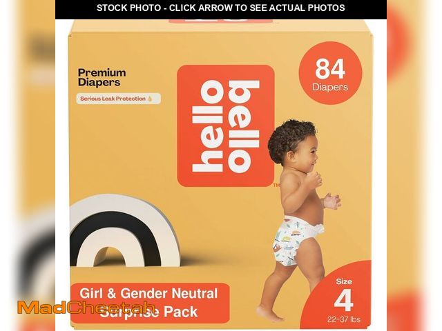 Lot 74-14348774 - (MISSING ONE PACK )Hello Bello Premium Diapers, Size 4 (22-37 lbs) Surprise Pack for Girls - 84 Coun...