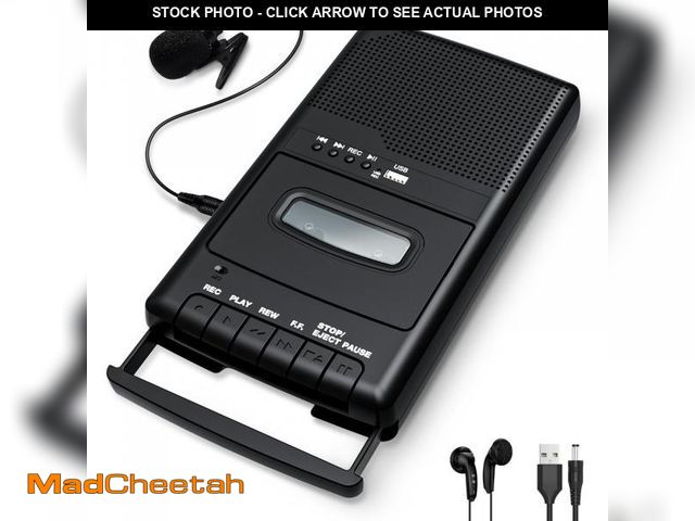 Lot 74-12051852 - Retro Cassette Player Recorder with Independent Microphone, Cassette USB Digital Converter with Reve...