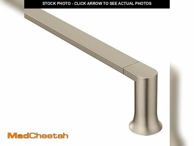 Lot 74-12695773 - Moen Genta LX Brushed Nickel Modern 24-Inch Single Wall Mounted Towel Bar for Kitchen or Bathroom, B...