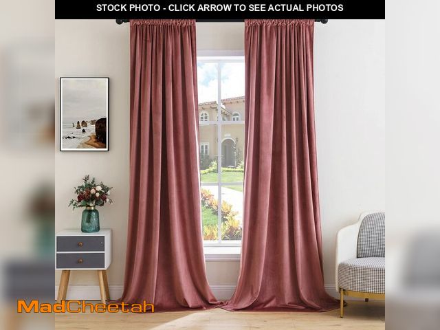 Lot 74-12503221 - MIULEE Dusty Rose Pink Velvet Curtains Thermal Insulated Blackout Curtain Drapes for Bedroom Living ...