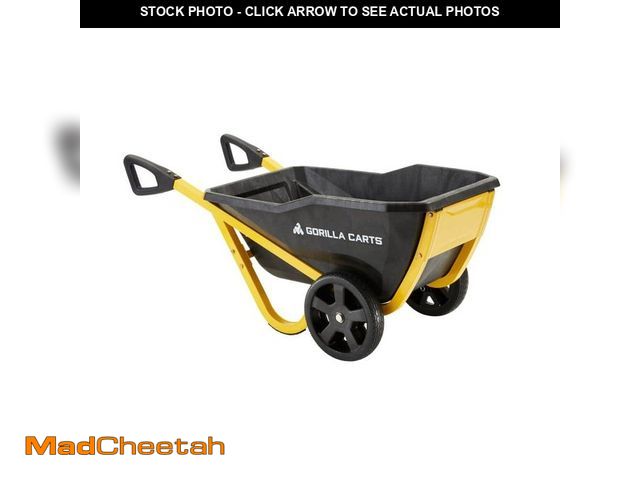 Lot 74-13690433 - GORILLA CARTS 7 cu. ft. Evolution Poly Garden Cart, Impact Resistant Poly Tub, 12 in. No-Flat Tires,...