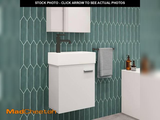 Lot 74-14262159 - Swiss Madison Colmer 18 in. Single, 1 Cabinet Bathroom Vanity in White - UNUSED