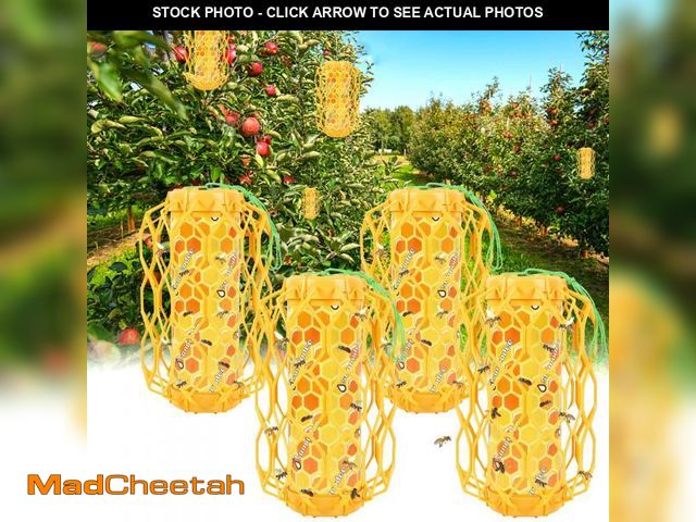 Lot 74-12441931 - Sancodee 4 Pack Upgraded Wasp Trap Outdoor Hanging, Carpenter Bee and Hornet Catcher, Reusable Yello...