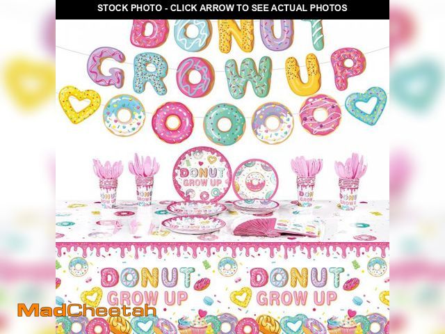 Lot 74-12221405 - Tiamon 171 Pcs Candyland Donut Party Decorations for 24 Guest Candy Themed Party Decorations Include...