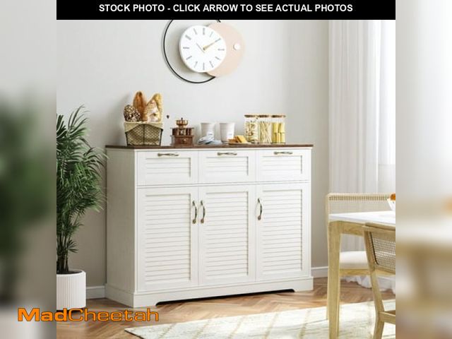 Lot 74-12340285 - Homfa Buffet Table with 3 Drawers &amp; 3 Doors  47.2   Large Wood Sideboard Cabinet for Kitchen Din...
