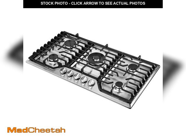 Lot 74-12659473 - amzchef 36 in. 5 Burners Recessed Gas Cooktop in Stainless Steel with NG/LPG Convertible Function - ...