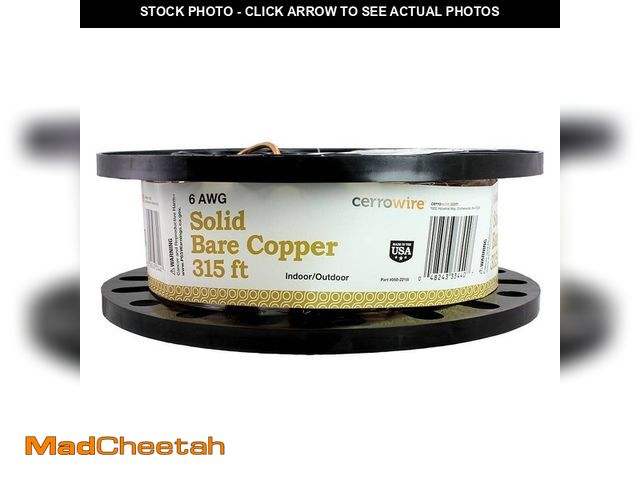 Lot 74-13268952 - Cerrowire 315 ft. 6-Gauge Solid SD Bare Copper Grounding Wire - UNUSED