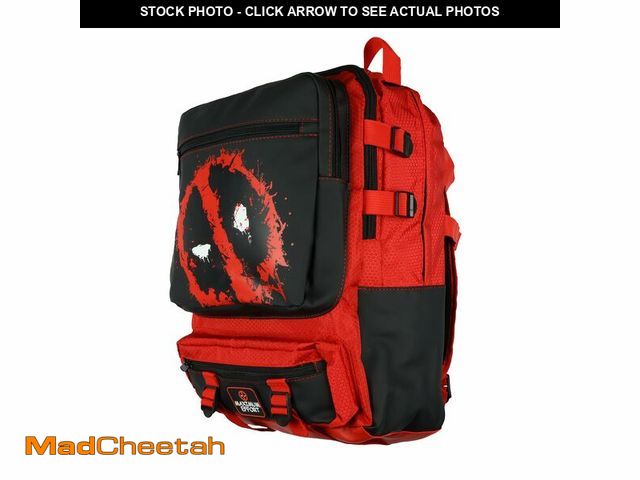 Lot 74-12439161 - Marvel Deadpool Backpack Maximum Effort Built-Up Utility Laptop Tech Sleeve Book Bag - UNUSED