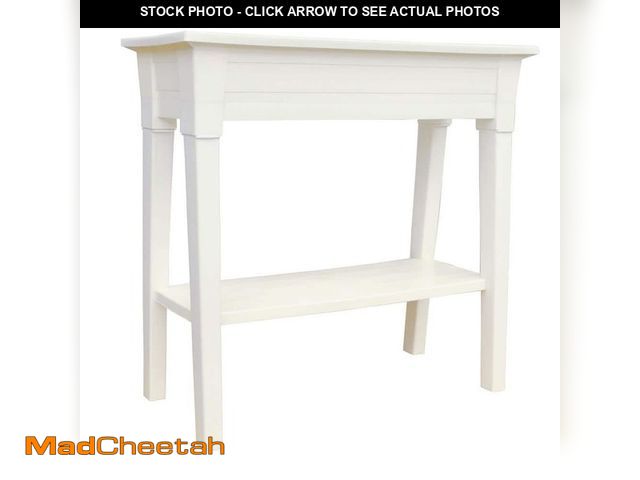 Lot 74-14360899 - Adams Deluxe 15.5 in. L x 36 in. W x 34 in. H Resin White Garden Planter with Shelf - UNUSED