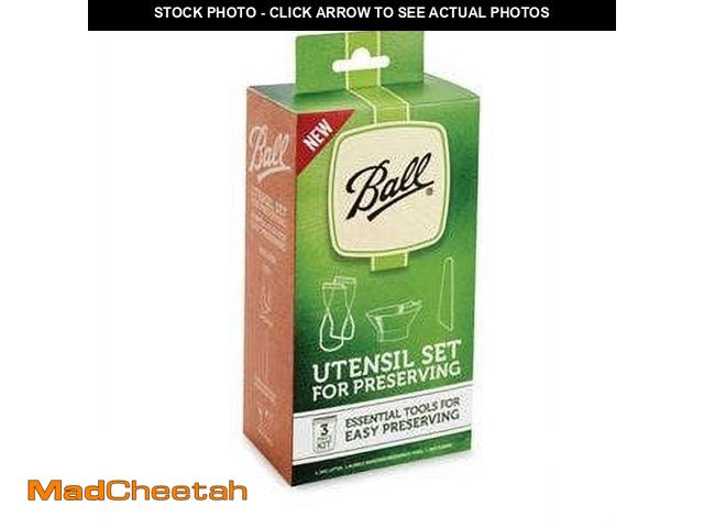Lot 74-12527722 - Ball Utensil Set of Jar Funnel, Jar Lifter, Bubble Remover, Black, 3-Count (Pack of 3) - UNUSED