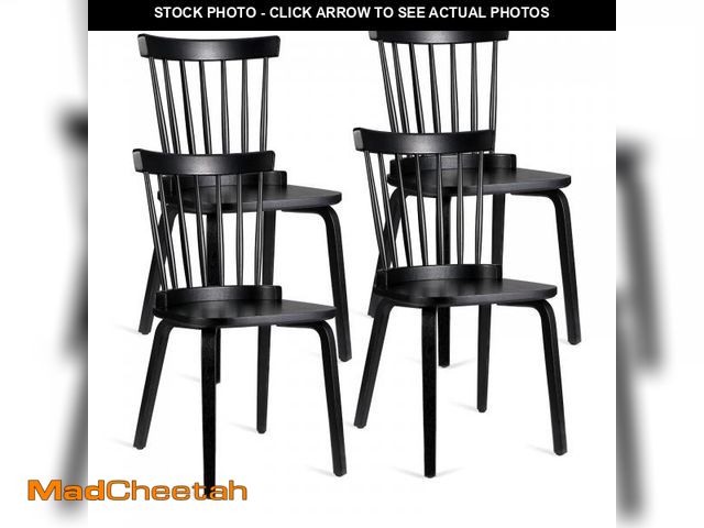 Lot 74-12287291 - Unovivy Wood Dining Chairs Set of 4, Farmhouse Spindle Back, Widen Seat, Modern Mid-Century Country ...