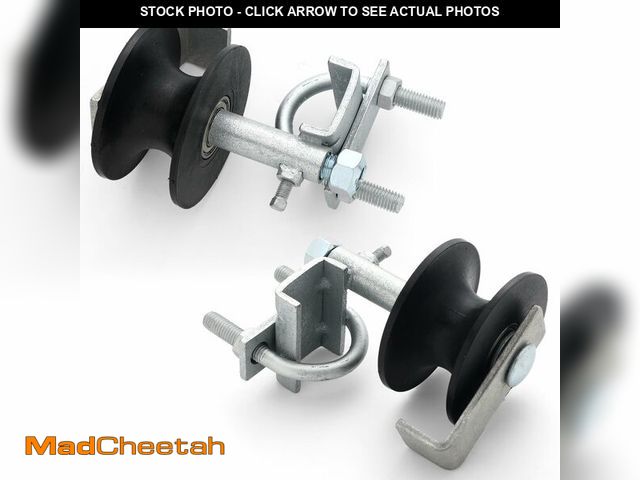 Lot 74-12710063 - Blulu 2 Pcs Chain Link Nylon Rolling Gate Track Wheel Sliding Rollers Galvanized Steel Hardware Cant...