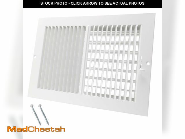 Lot 74-14204982 - 12 x 8 Inch [Duct Opening] Air Vent Covers for Wall or Ceiling - High Airflow 2 Way Steel Ventilatio...