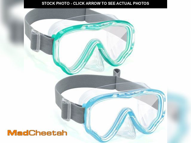 Lot 74-14359006 - Vvinca Swim-Goggles with Nose Cover, 2 Packs Elastic Fabric Strap Snorkel Swim Mask Anti Fog UV No P...